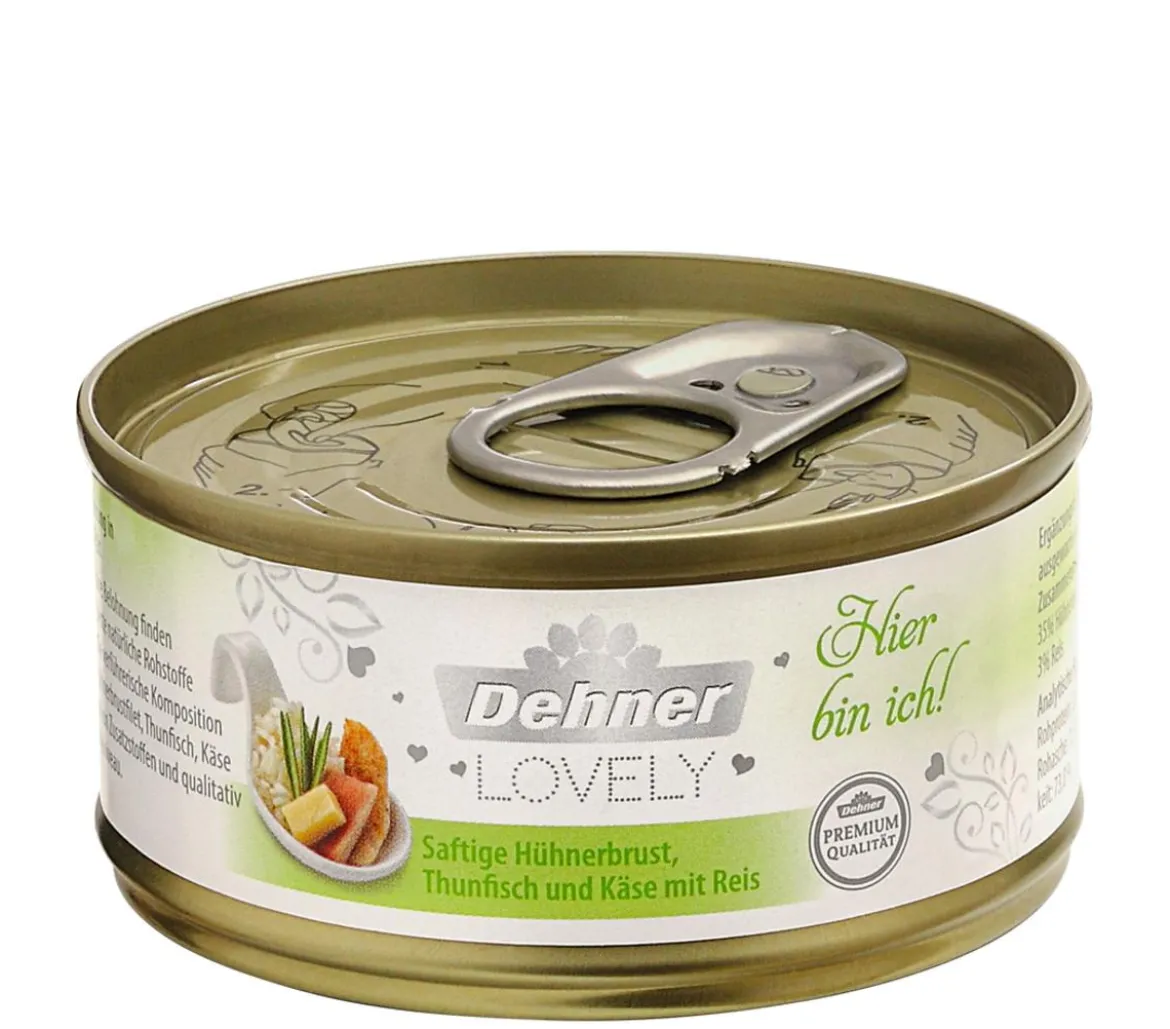 Dehner Premium Lovely Nassfutter für Katzen Hier bin ich!, 24 x 70 g
