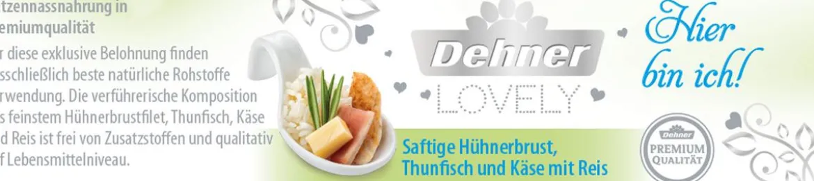 Dehner Premium Lovely Nassfutter für Katzen Hier bin ich!, 24 x 70 g