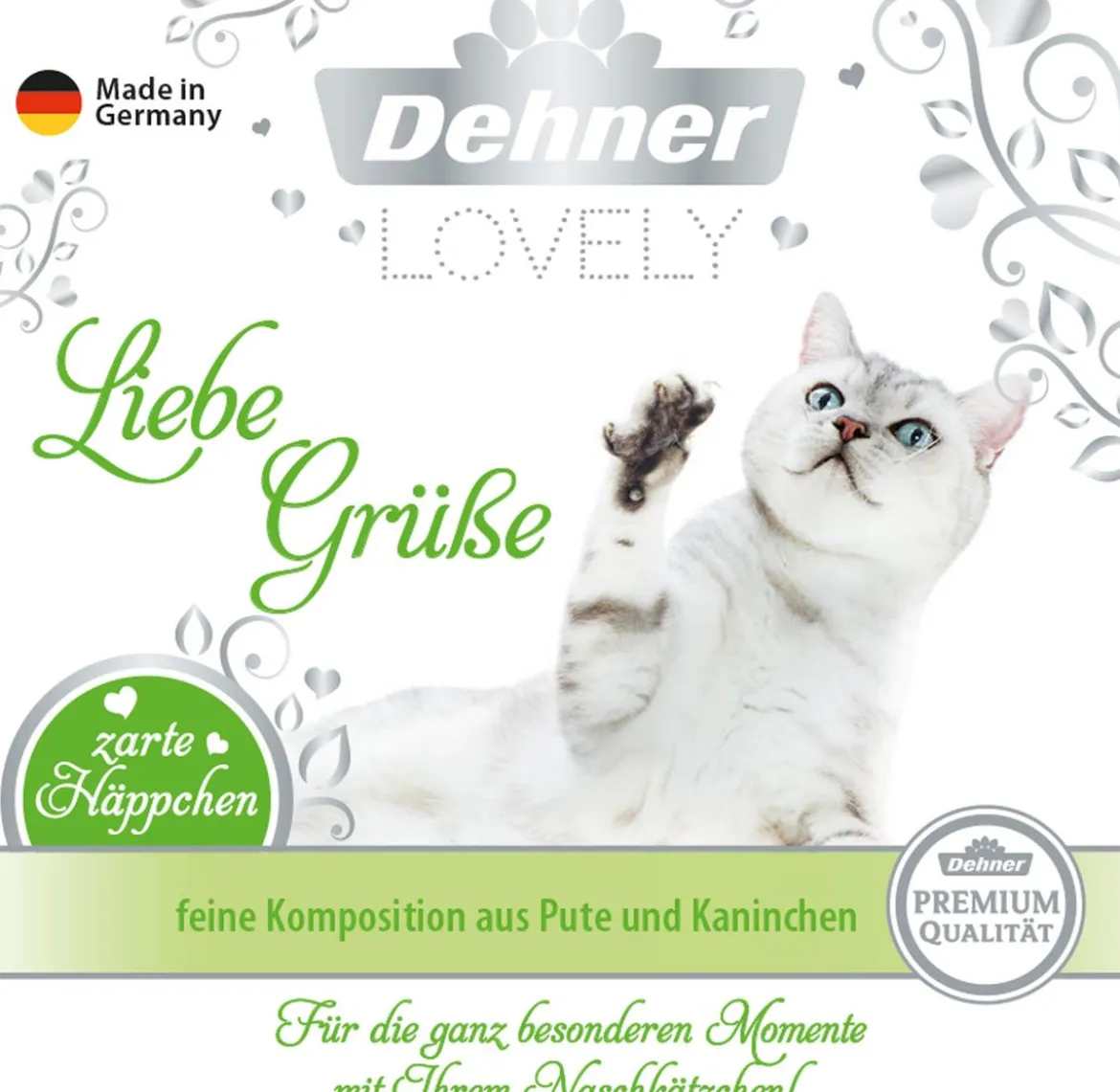 Dehner Premium Lovely Nassfutter für Katzen Liebe Grüße, 16 x 100 g