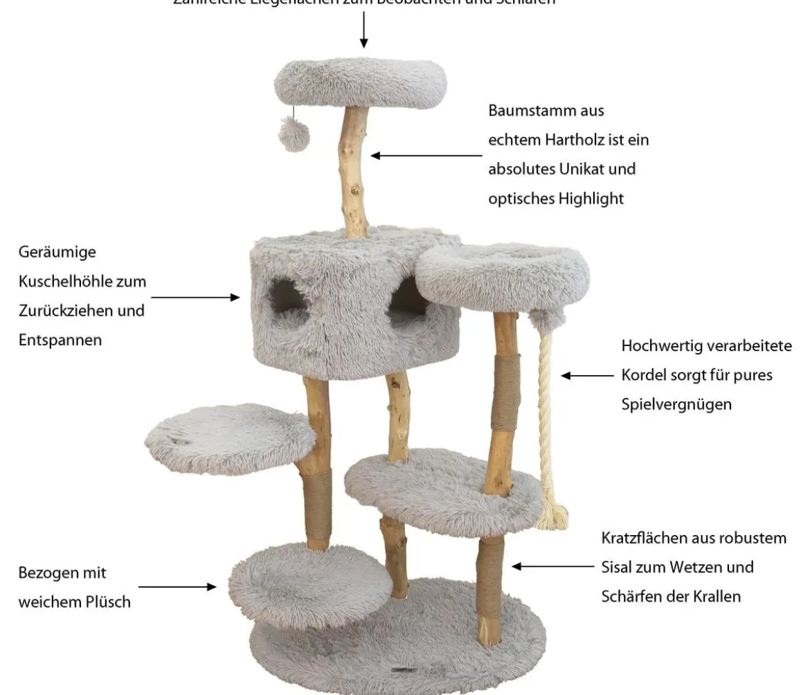 Dehner Premium Lovely Natur-Kratzbaum Kraxeln & Relaxen