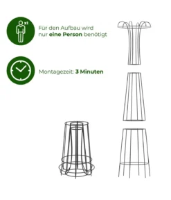 Dehner Premium Metall-Obelisk Maxima, schwarz