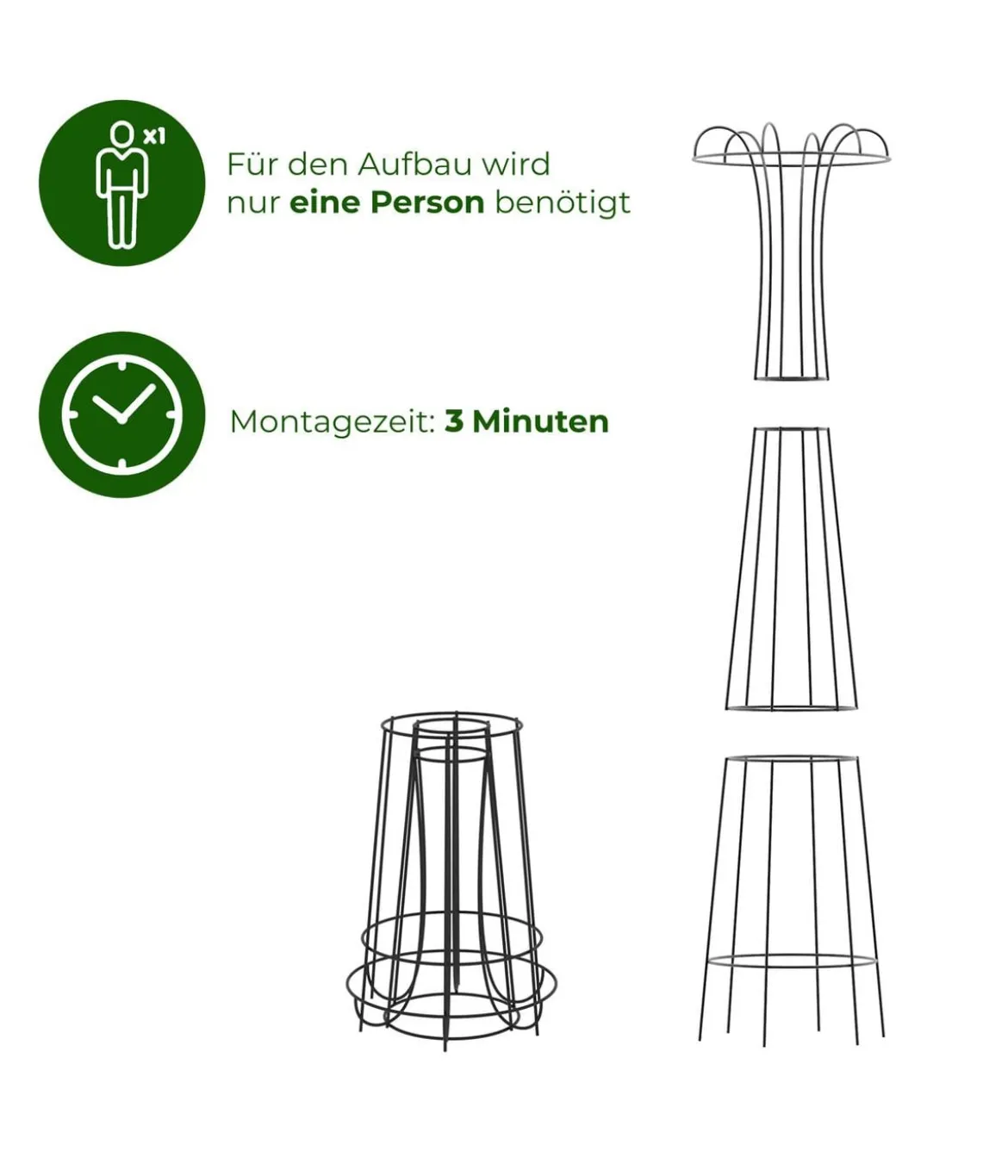 Dehner Premium Metall-Obelisk Maxima, schwarz