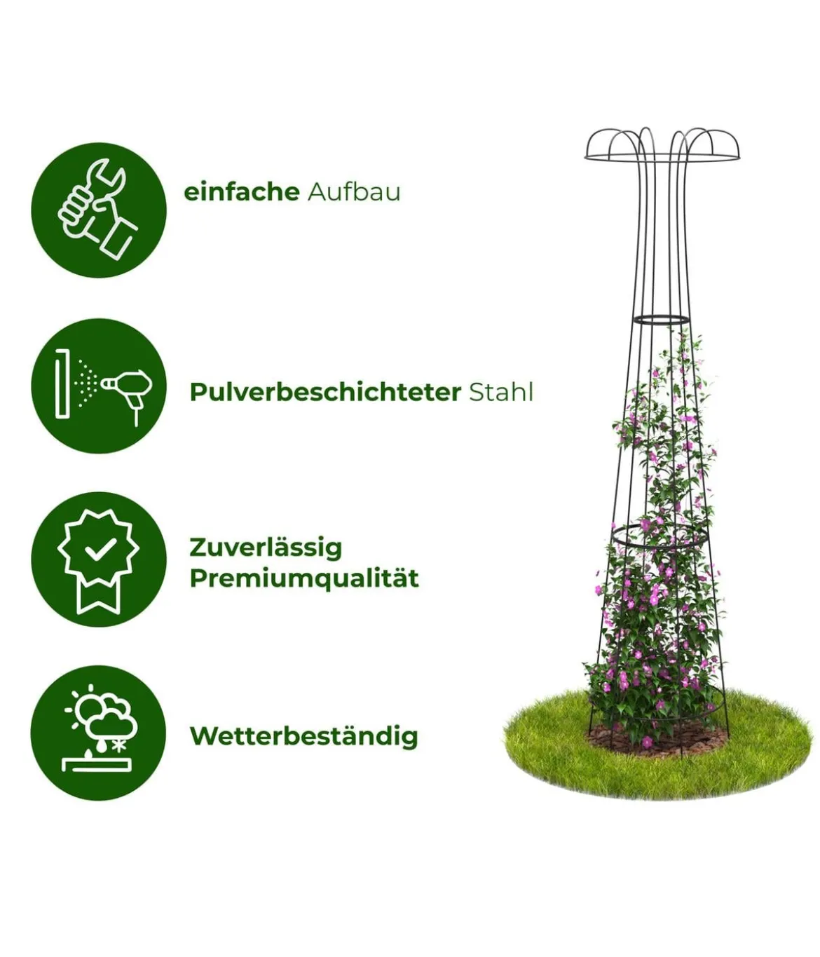 Dehner Premium Metall-Obelisk Maxima, schwarz
