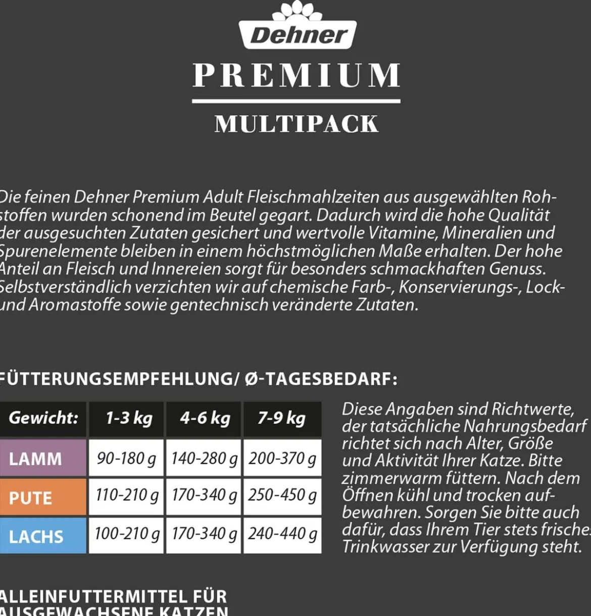 Dehner Premium Nassfutter für Katzen Multipack Adult, 12 x 100 g
