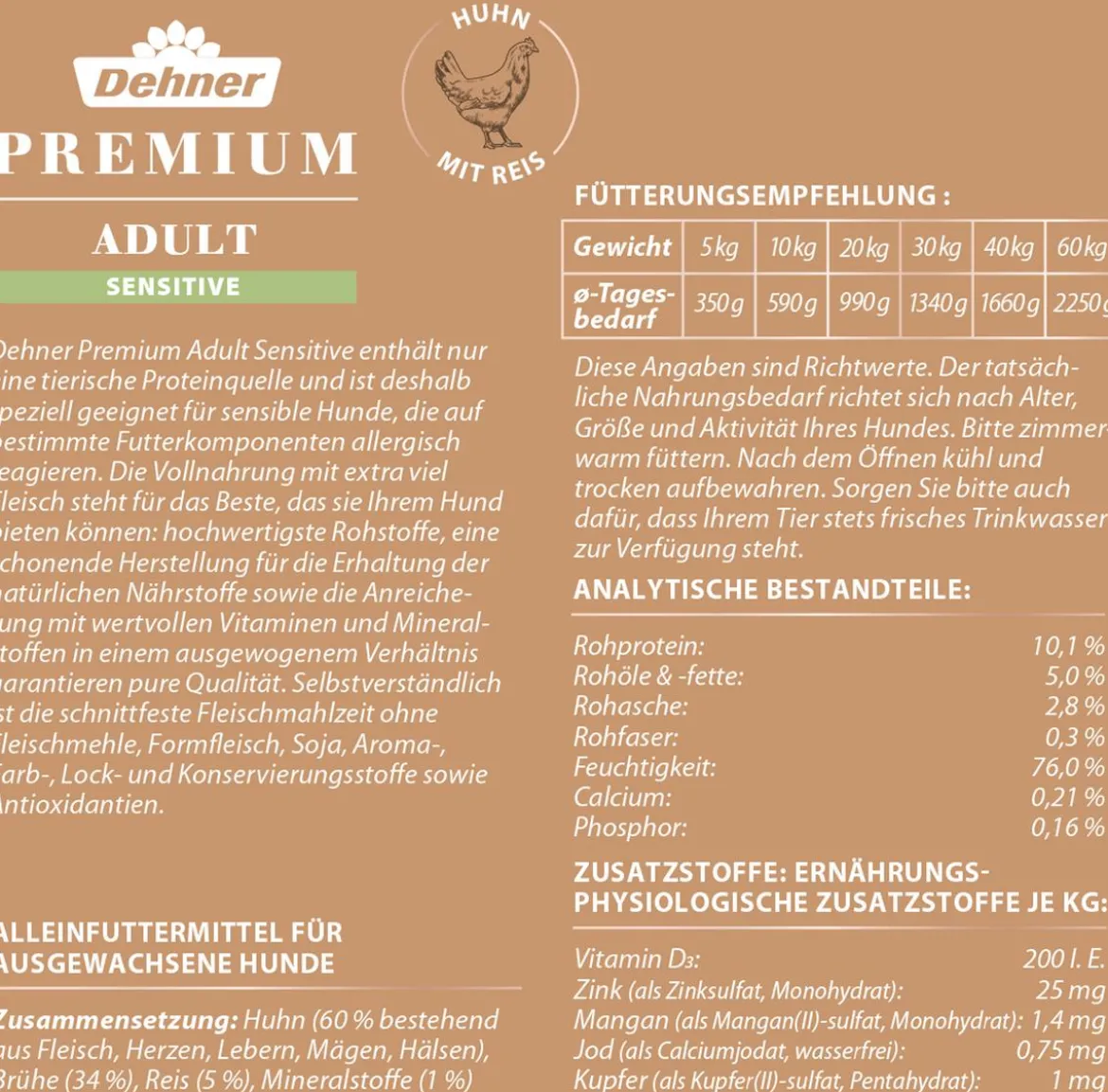 Dehner Premium Nassfutter für Hunde Adult Sensitive