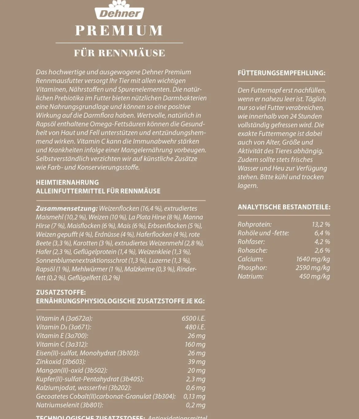 Dehner Premium Rennmausfutter, 750 g
