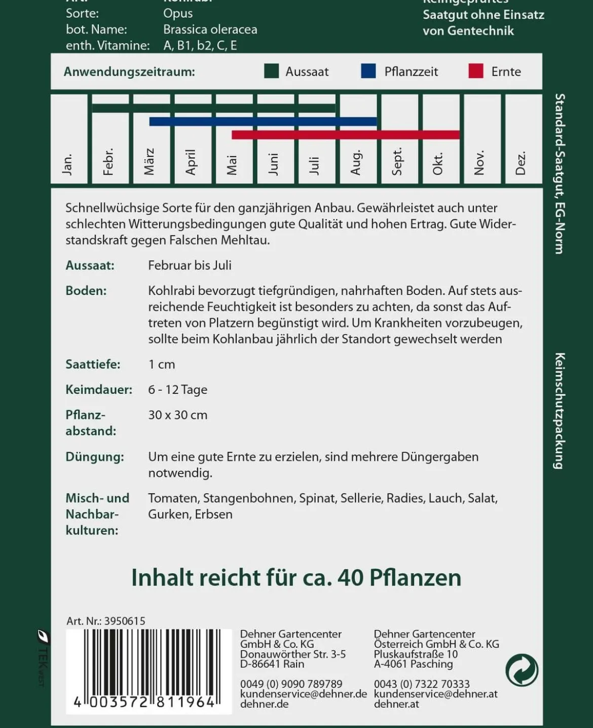 Dehner Premium Samen Kohlrabi 'Opus'