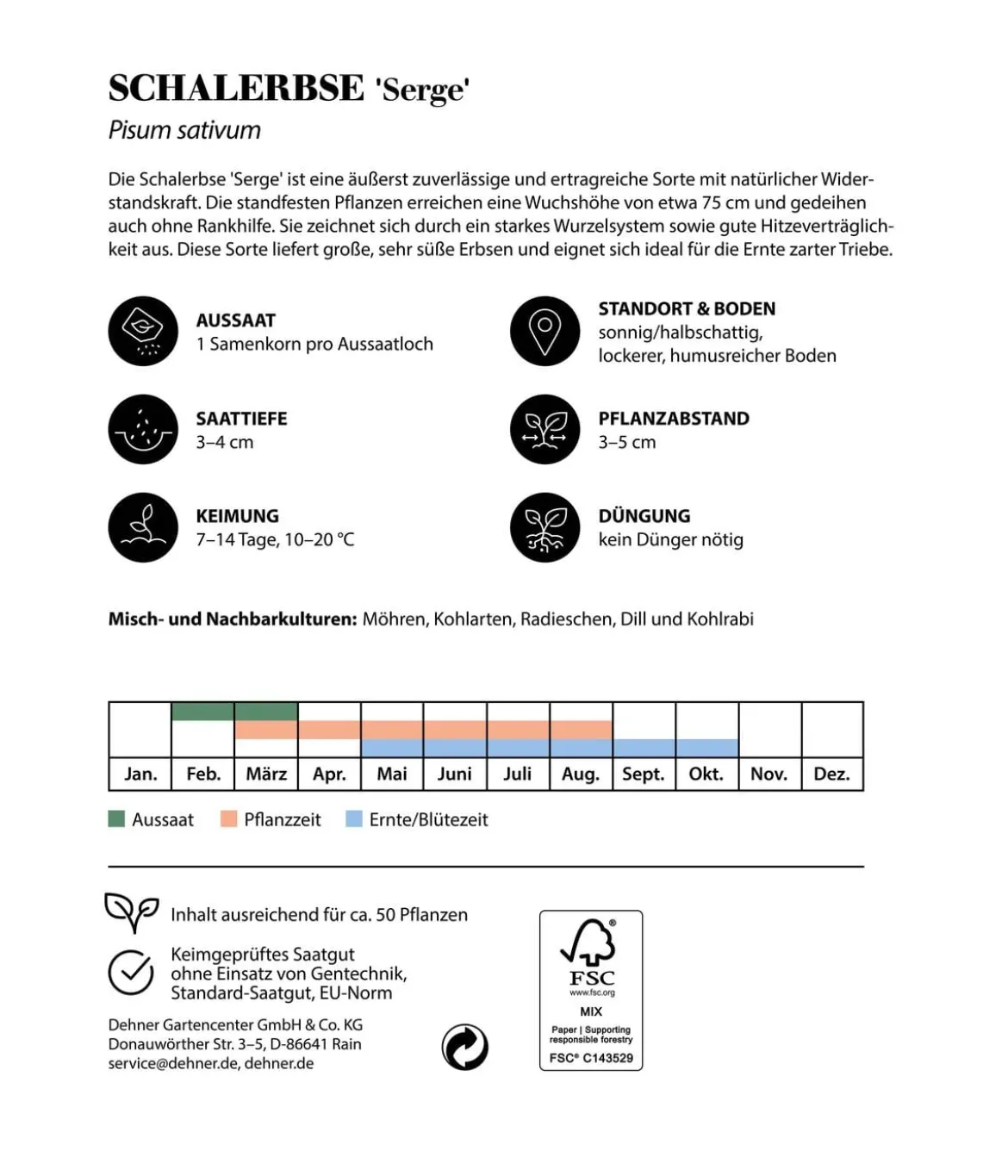 Dehner Premium Samen Schalerbse 'Serge'