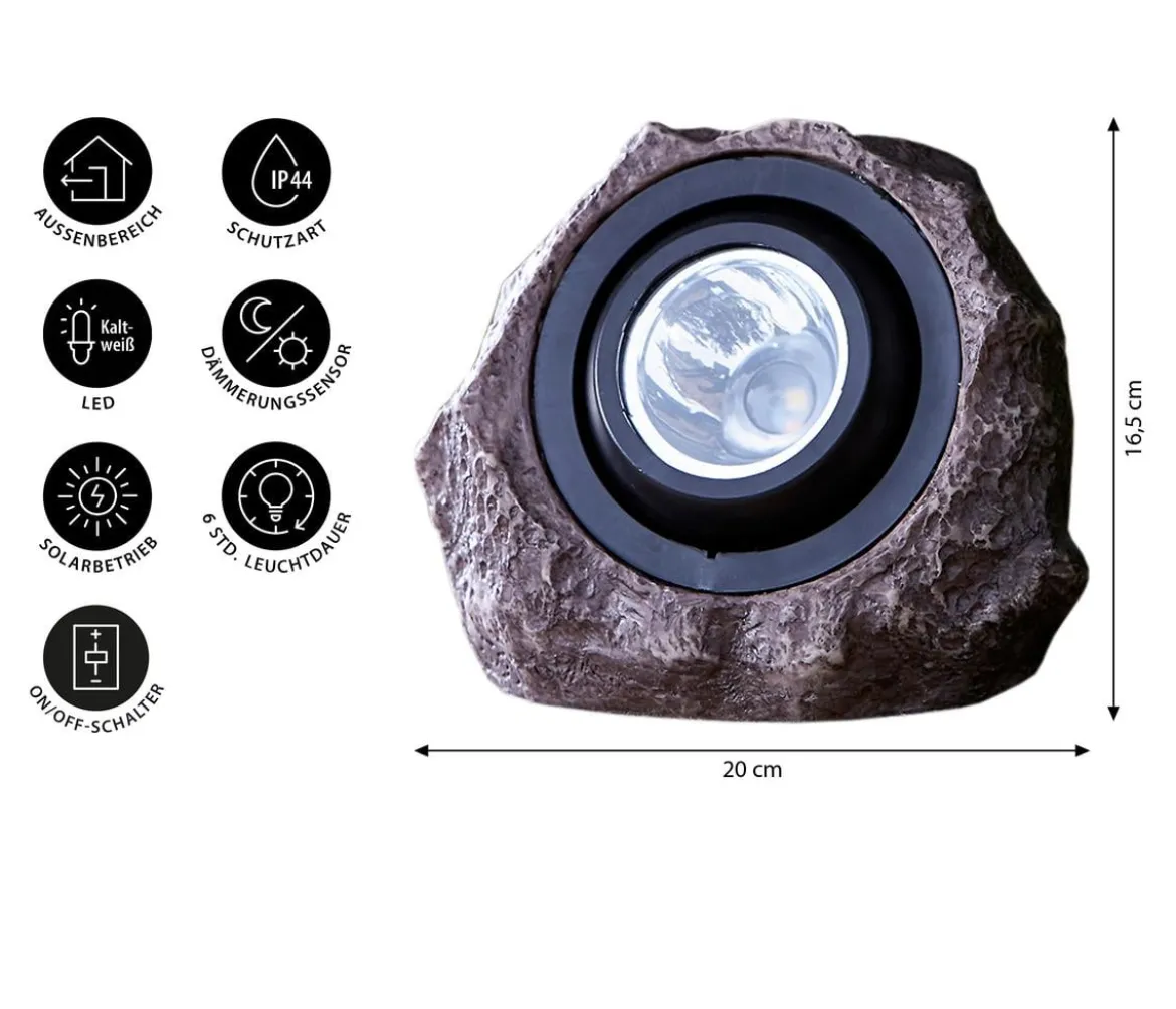 Dehner Premium Solar-Granitstein Pedra, ca. Ø20/16,5 cm