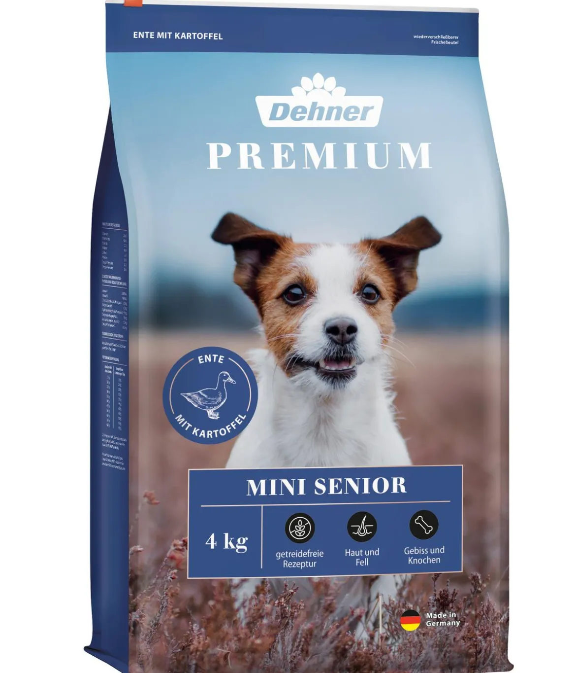 Dehner Premium Trockenfutter für Hunde Mini Senior, Ente mit Kartoffel