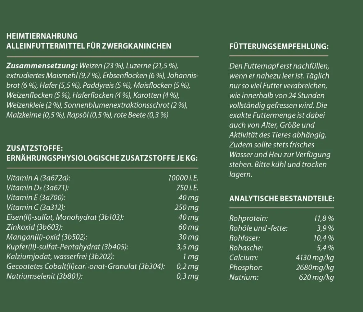Dehner Premium Zwergkaninchenfutter
