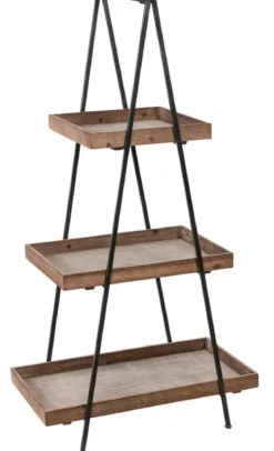 Dehner Regal aus Metall und Holz, ca. H137,5 cm