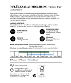Dehner Saatband Pflücksalat-Mischung 'Fitness Pur', L5 m