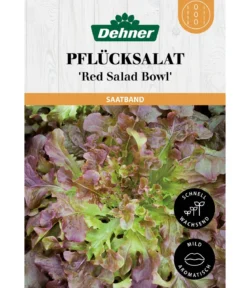Dehner Saatband Pflücksalat 'Red Salad Bowl', L5 m