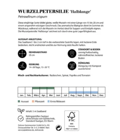 Dehner Saatband Wurzelpetersilie 'Halblange', L5 m