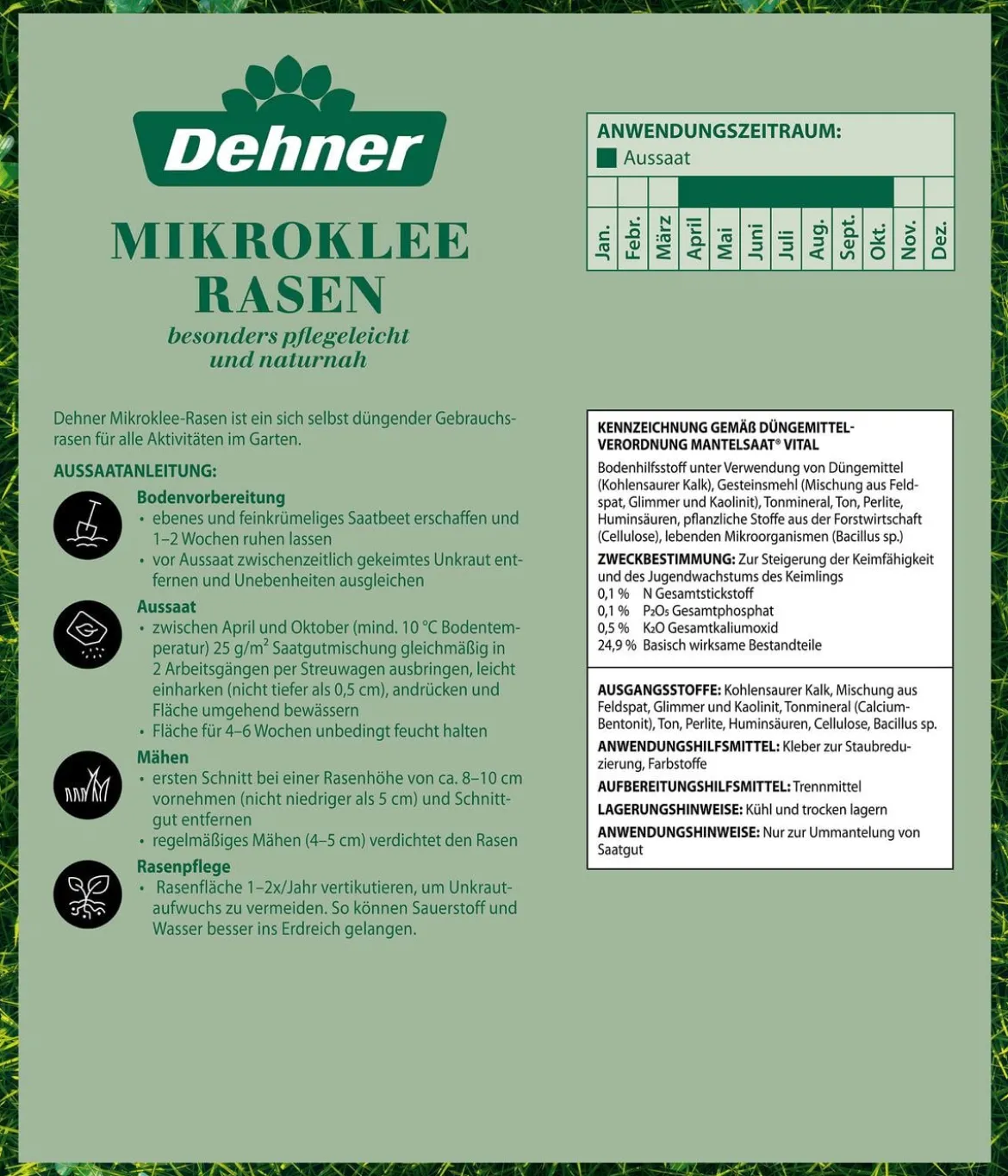 Dehner Saatgut Mikroklee-Rasen