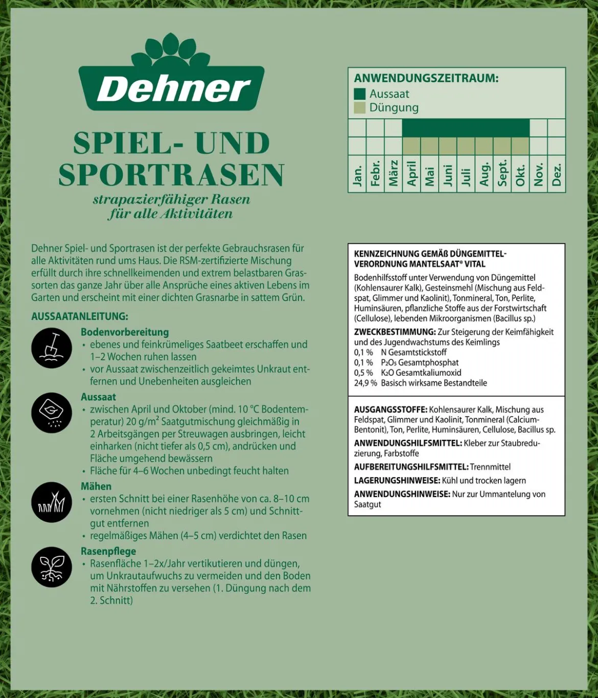 Dehner Saatgut Spiel- und Sportrasen