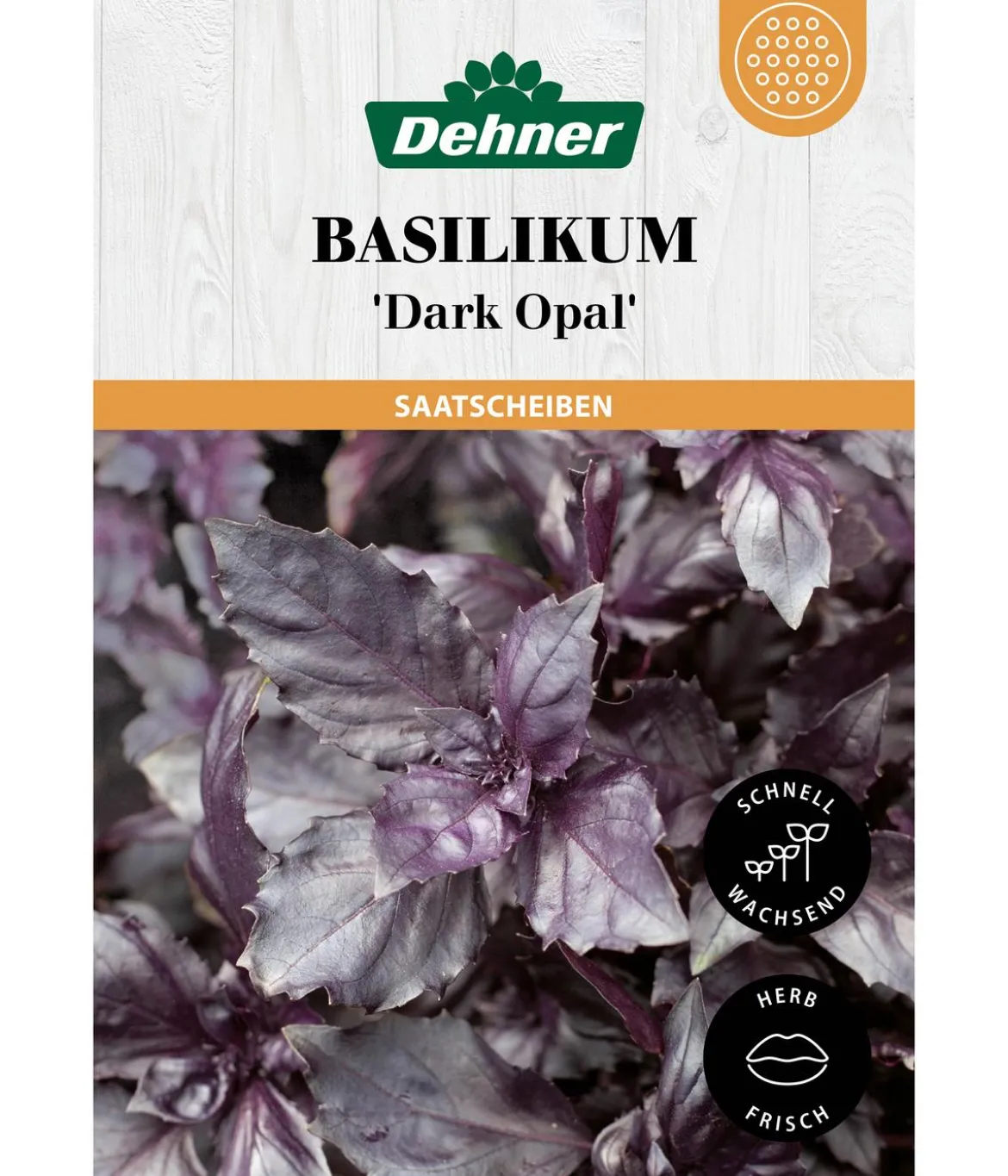 Dehner Saatscheiben Basilikum 'Dark Opal', 3 Stück à Ø 8 cm