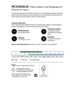 Dehner Saatscheiben Petersilie 'Frisé vert foncé (Typ Mooskrause 2)', 3 Stück à Ø 8 cm