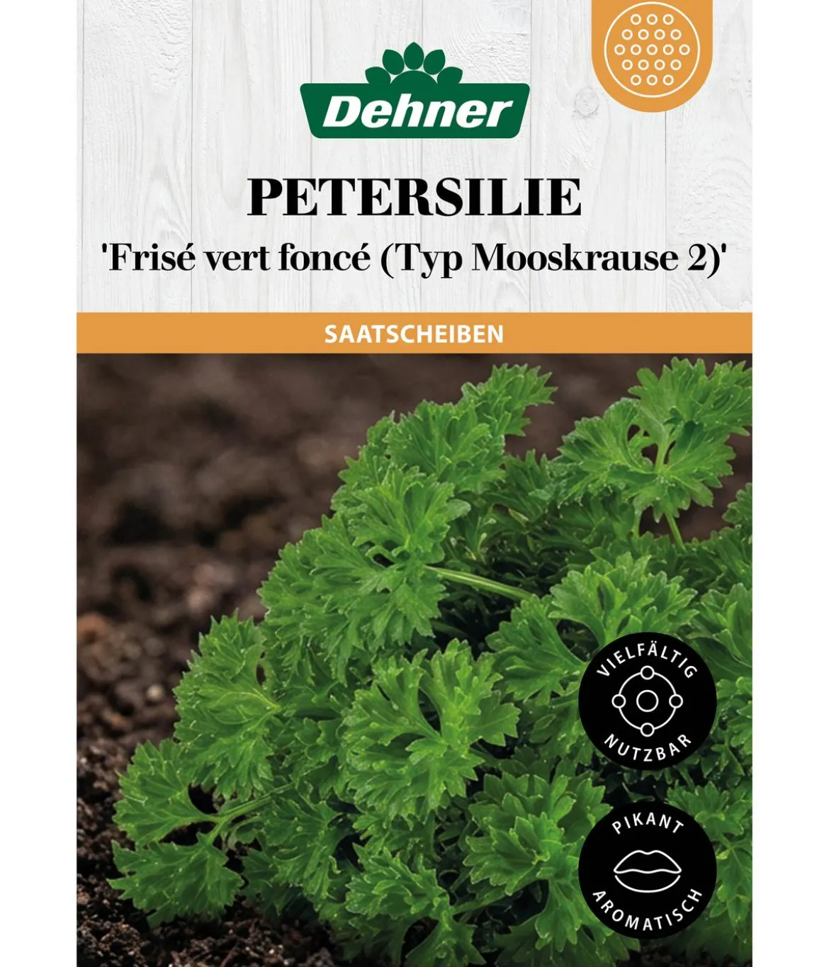 Dehner Saatscheiben Petersilie 'Frisé vert foncé (Typ Mooskrause 2)', 3 Stück à Ø 8 cm