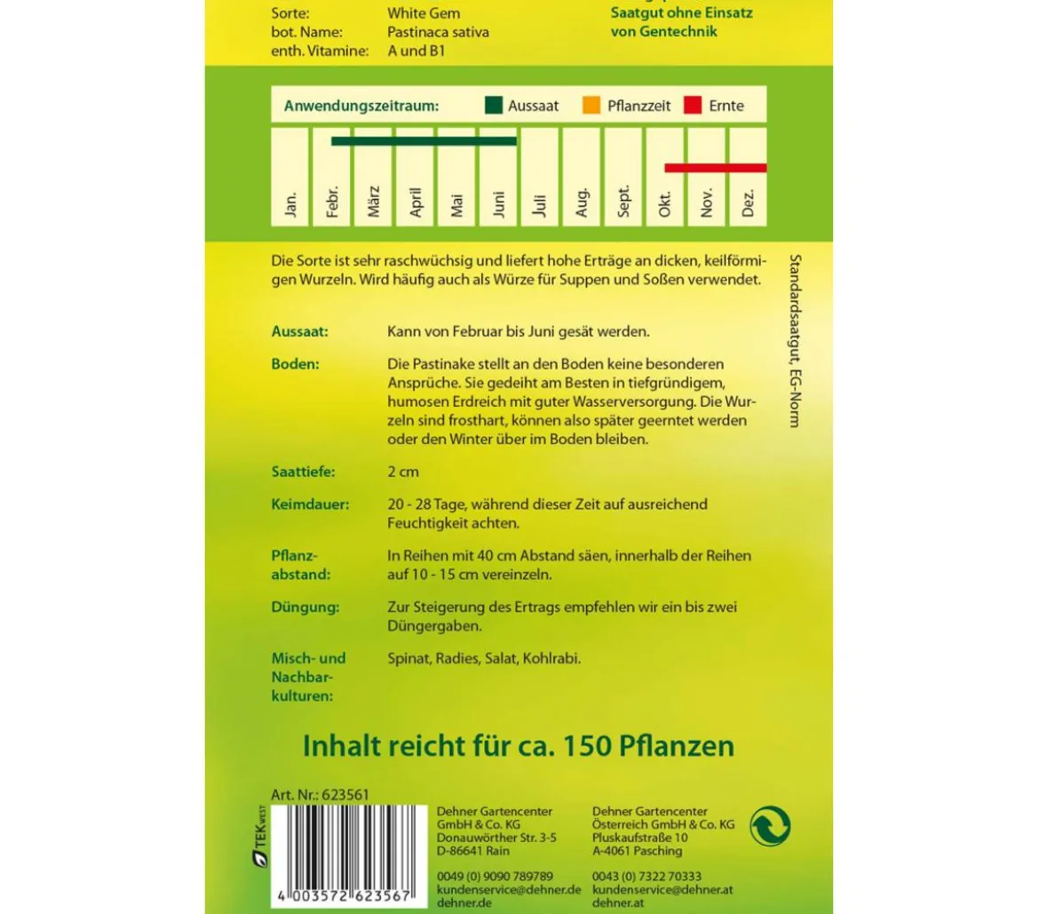 Dehner Samen Pastinake 'White Gem'