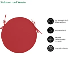 Dehner Sitzkissen Veneto, Ø40/H4 cm