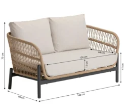 Dehner Sofa St-Etienne, 2-Sitzer