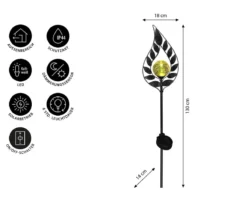 Dehner Solar-Dekostab Arian, ca. H130 cm, metallic-braun/orange