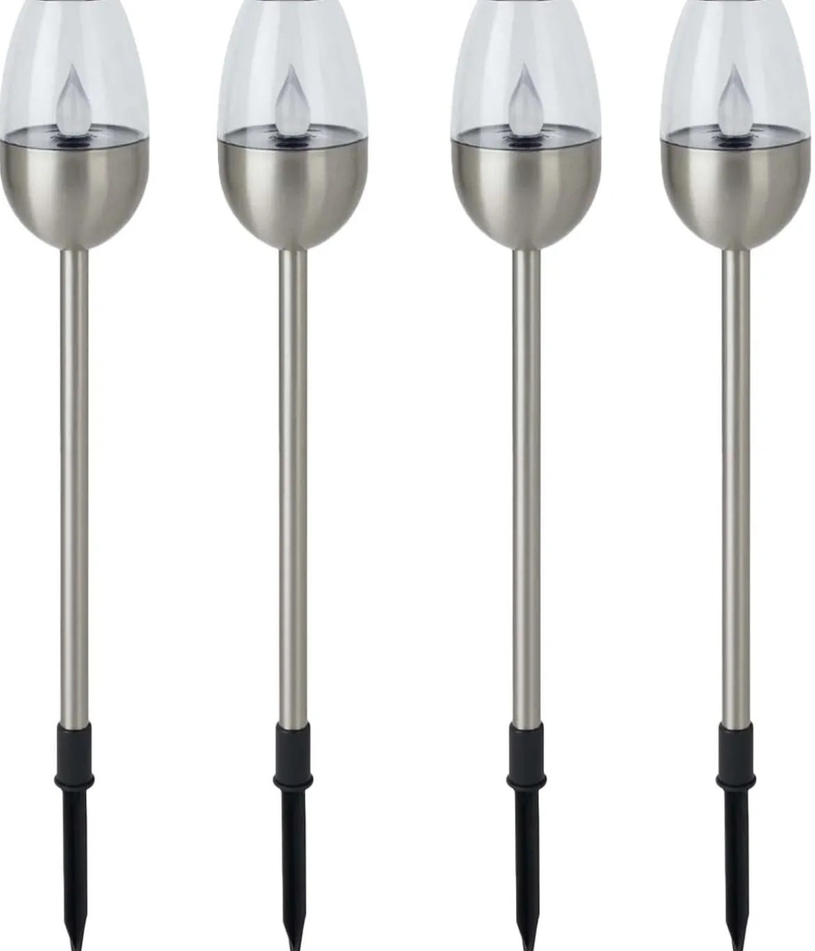 Dehner Solar-Edelstahlleuchte Jaro, 4er-Set