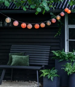 Dehner Solar-Lichterkette Lampion Bunt, ca. L220 cm