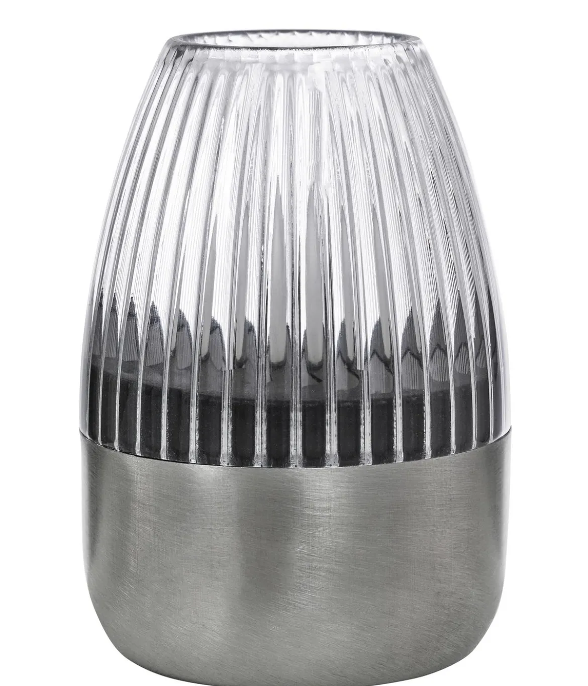 Dehner Solar-Tischleuchte, gerillt, ca. Ø6,1/H8,8 cm
