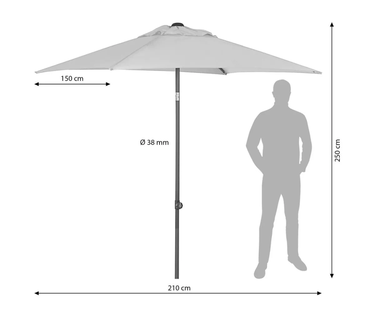 Dehner Sonnenschirm Andros, rechteckig, ca. B210/T150 cm