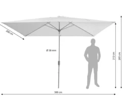 Dehner Sonnenschirm Samos, rechteckig, ca. B300/T200 cm
