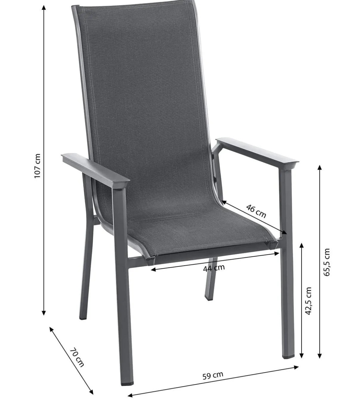 Dehner Stapelstuhl Cleveland, ca. B59/H107/T70 cm