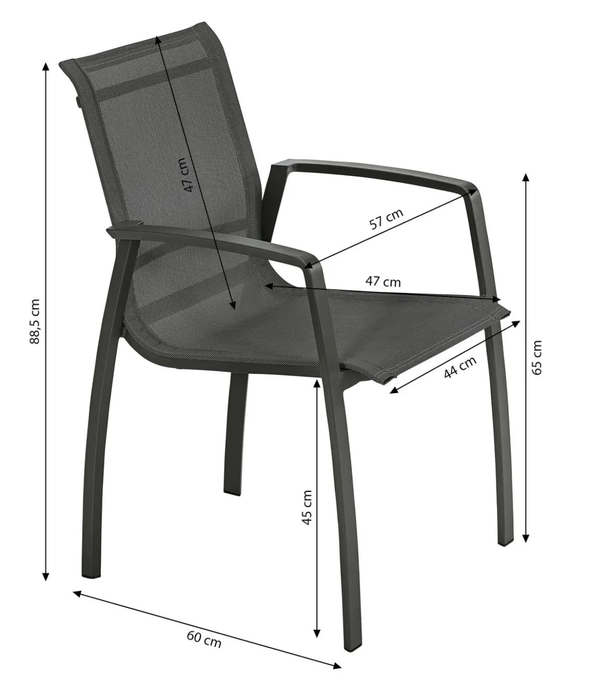Dehner Stapelstuhl Nancy, ca. B57/H88,5/T60 cm