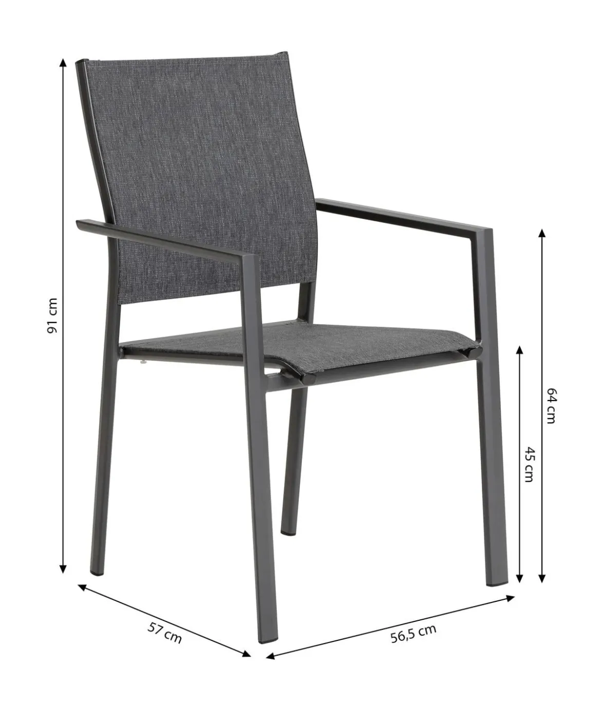 Dehner Stapelstuhl Pesaro, ca. B56,5/H91/T57 cm