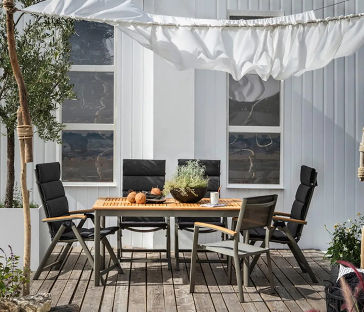 Dehner Teak-Ausziehtisch Colmar, ca. B152-210/H76/T89 cm