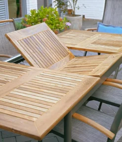 Dehner Teak-Ausziehtisch Colmar, ca. B152-210/H76/T89 cm