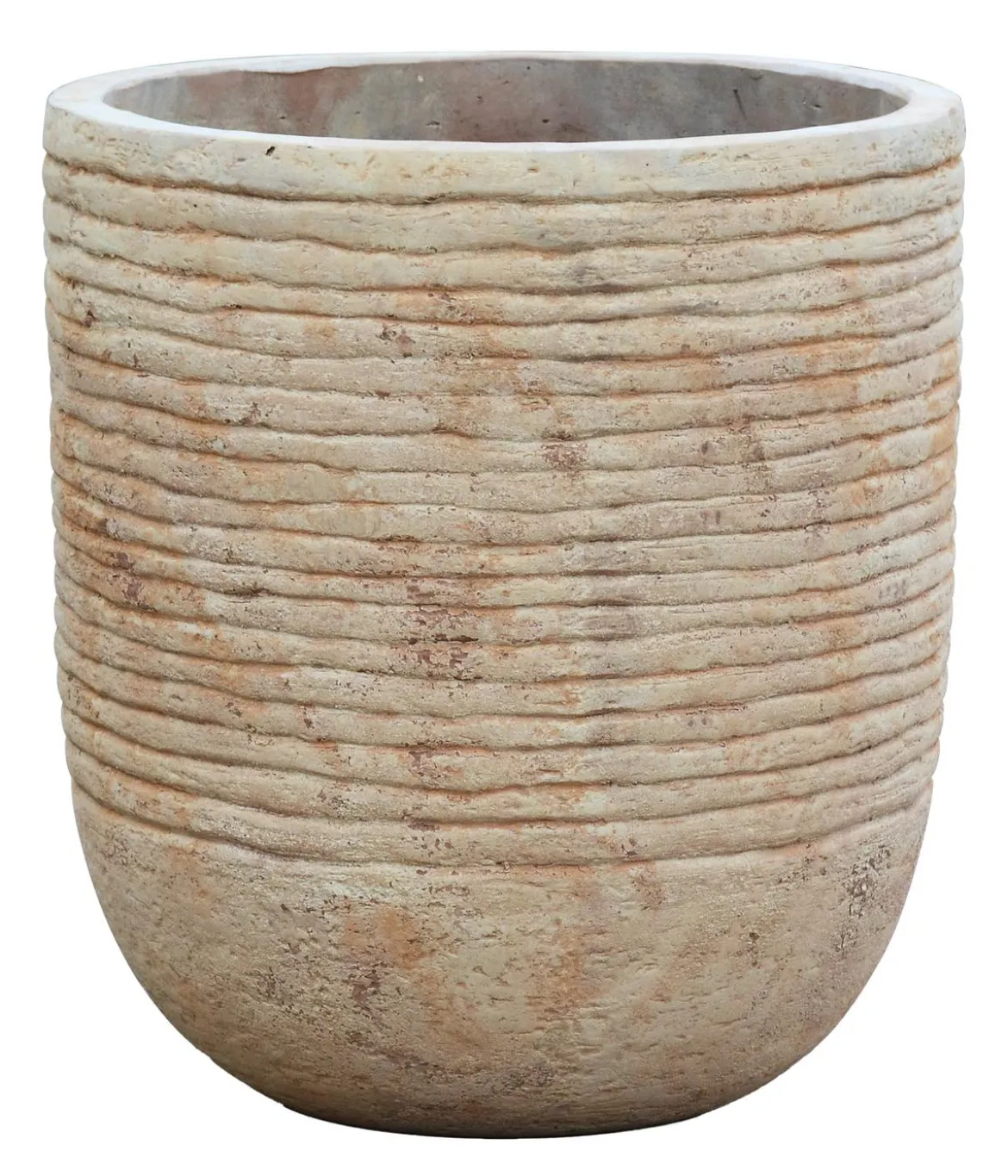 Dehner Terrakotta-Topf Stripe hoch, rund