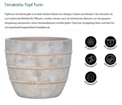 Dehner Terrakotta-Topf Turin, rund, antique-terra