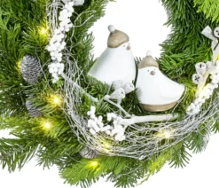 Dehner Türkranz Wintervögel inkl. LED-Lichterkette, ca. Ø35 cm