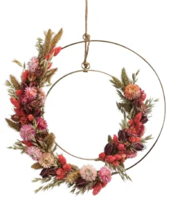Dehner Trockenblumenkranz DIY-Set Herbstfeuer, 8-teilig