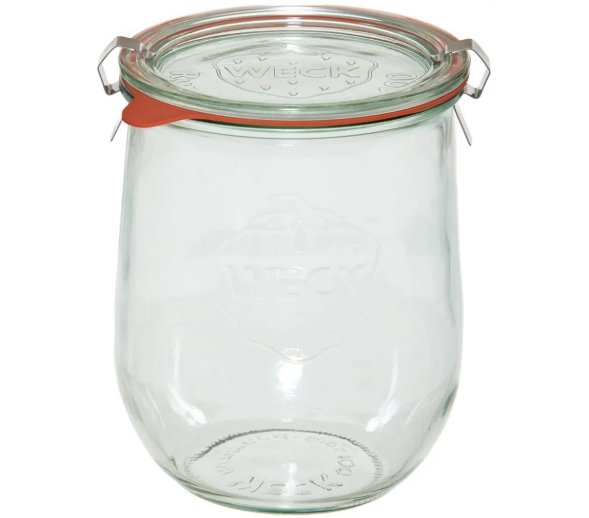 Dehner WECK® Tulpenglas, 1000 ml, inkl. Einkochringe & Klammern, 4er-Set