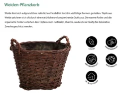 Dehner Weiden-Pflanzkorb, konisch, ca. Ø30/H23 cm