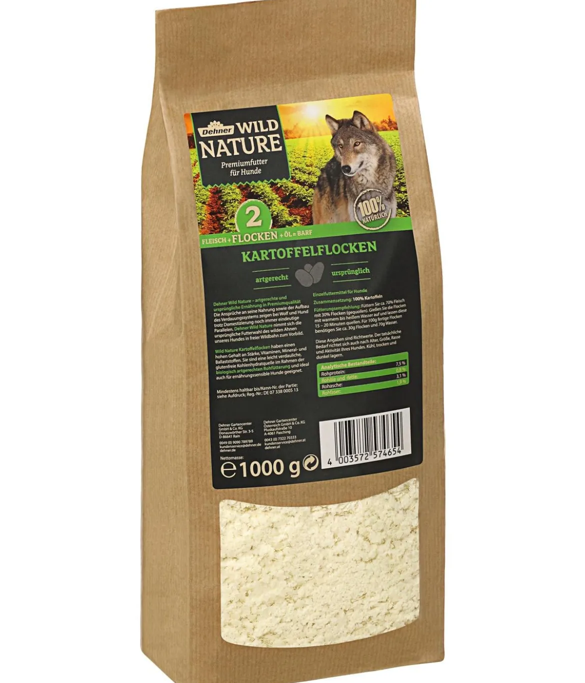 Dehner Wild Nature BARF-Ergänzungsfutter für Hunde Kartoffelflocken