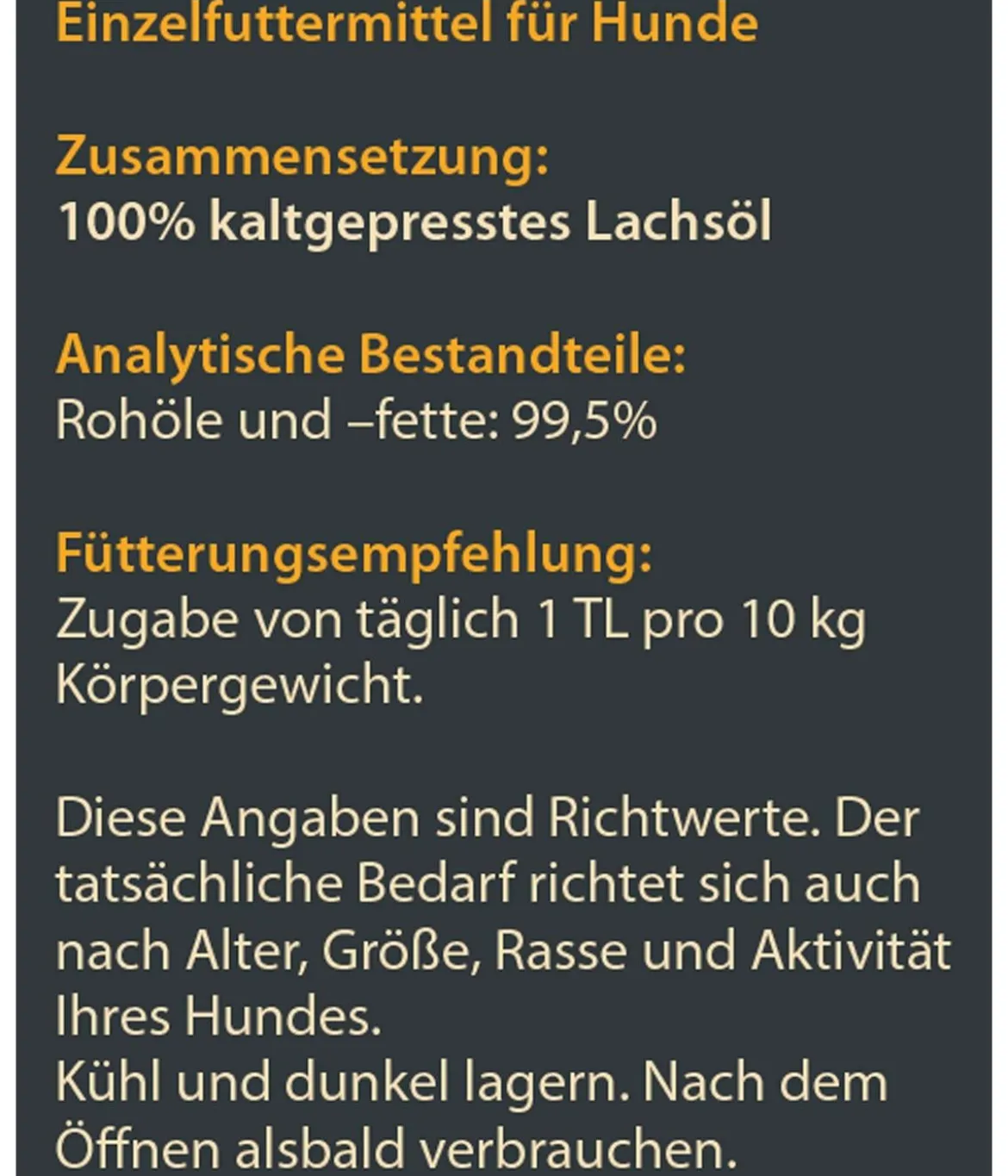 Dehner Wild Nature BARF-Ergänzungsfutter für Hunde Lachsöl