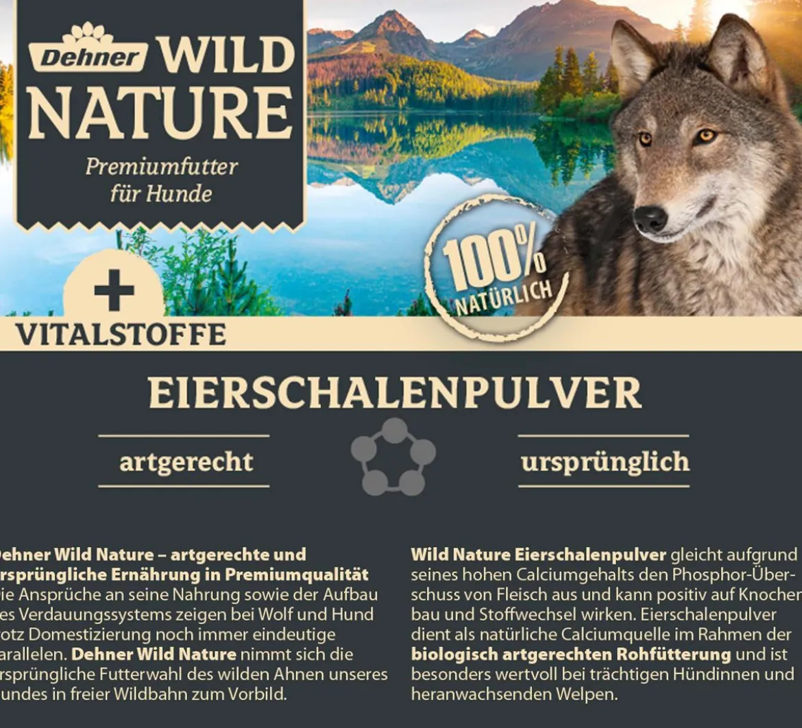 Dehner Wild Nature BARF-Ergänzungsfutter für Hunde Eierschalenpulver