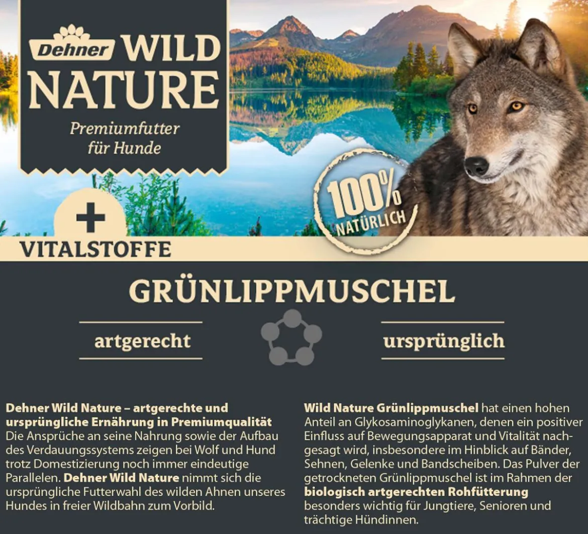 Dehner Wild Nature BARF-Ergänzungsfutter für Hunde Grünlippmuschel