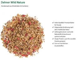 Dehner Wild Nature Hundesnack Rinderleber & Cranberry, gefriergetrocknet, 60 g