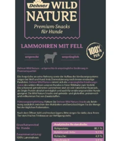 Dehner Wild Nature Hundesnack Lammohren mit Fell, 200 g